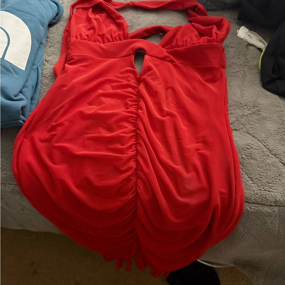 Oh Polly Vibrant Red Midi Dress